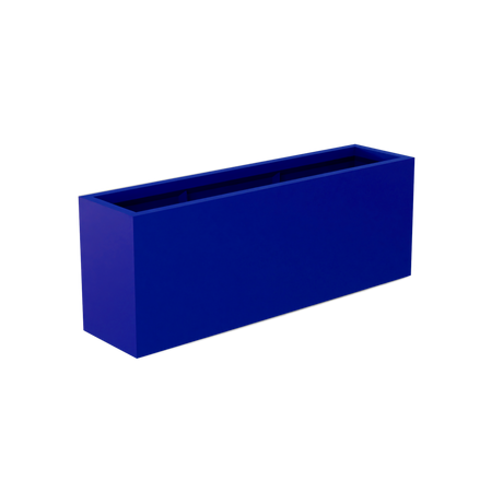 Miami narrow fiberglass planter in Matte Cobalt Blue