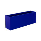 Miami narrow fiberglass planter in Matte Cobalt Blue, studio render