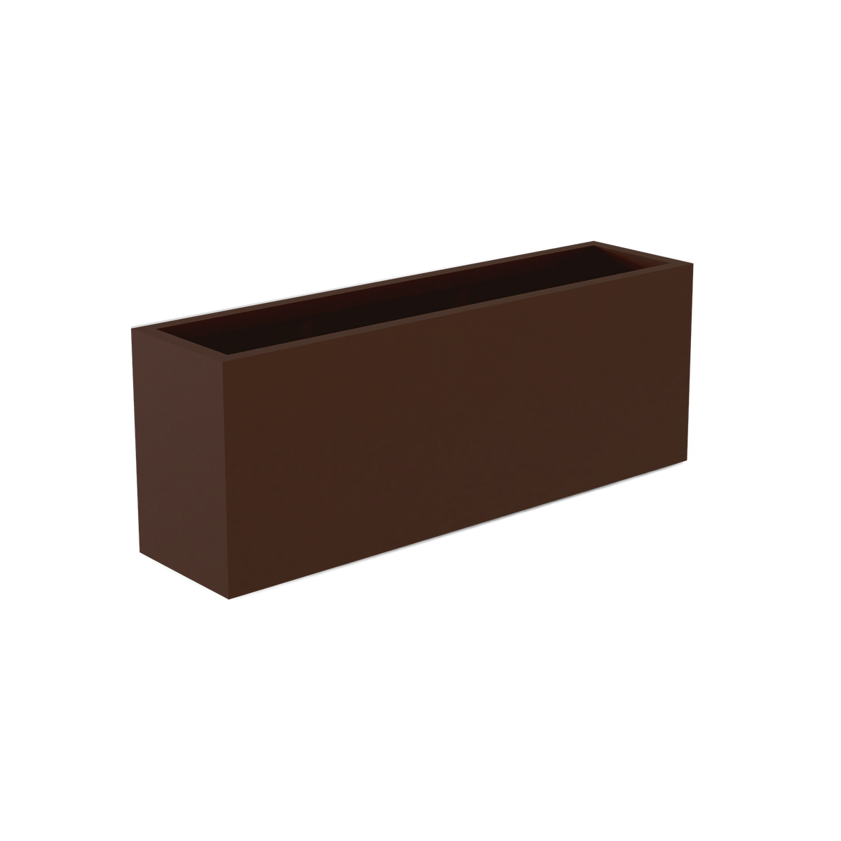 Miami narrow fiberglass planter in Matte Dark Brown