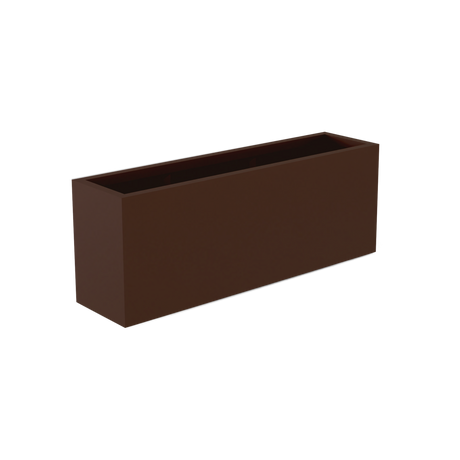 Miami narrow fiberglass planter in Matte Dark Brown