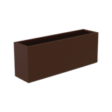 Miami narrow fiberglass planter in Matte Dark Brown, studio render