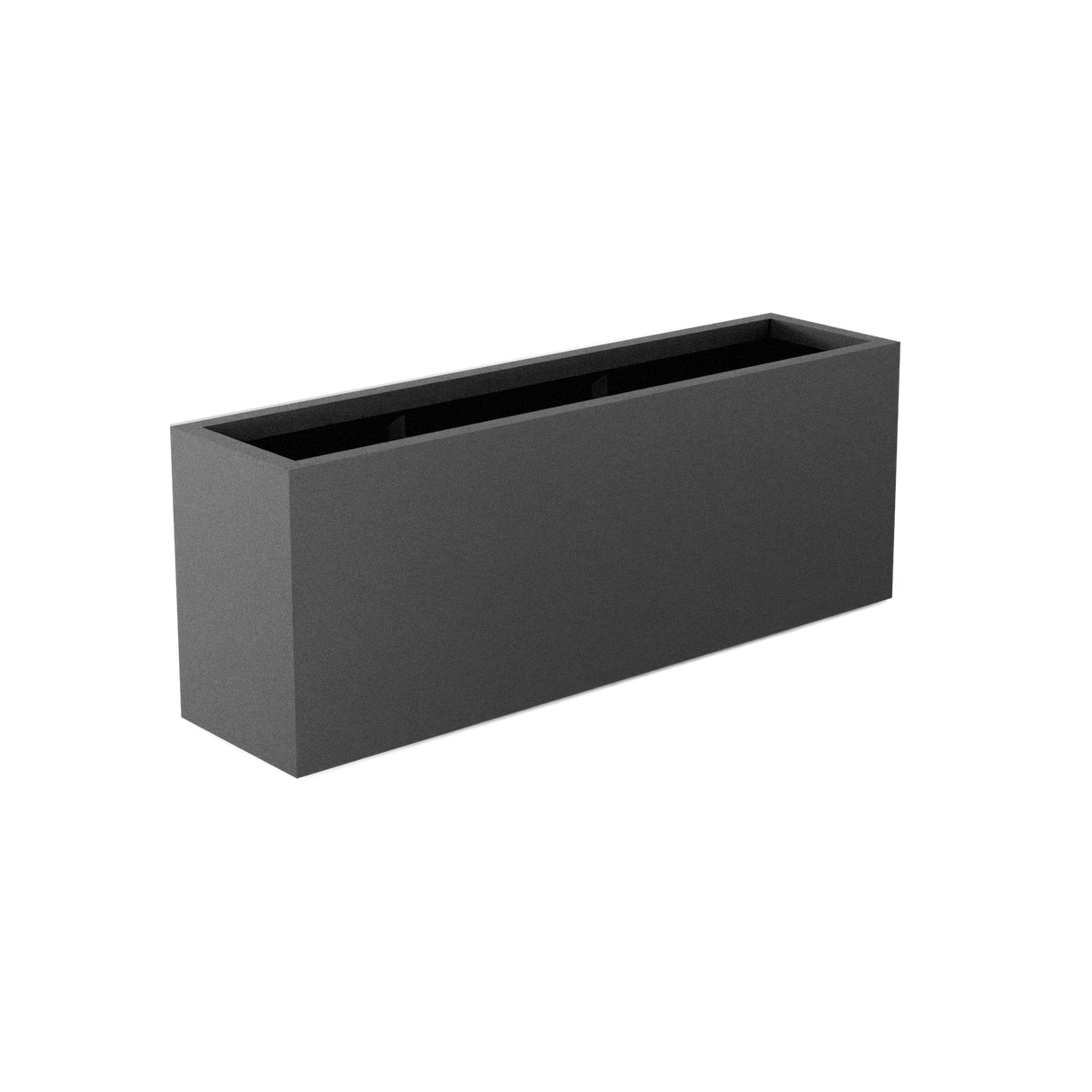 Miami narrow fiberglass planter in Matte Gunmetal