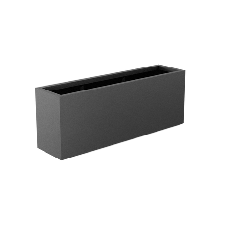 Miami narrow fiberglass planter in Matte Gunmetal