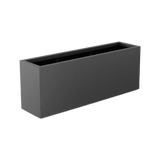 Miami narrow fiberglass planter in Matte Gunmetal, studio render
