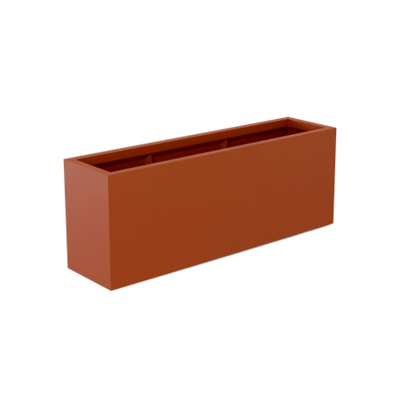 Miami narrow fiberglass planter in Matte Terra Cotta