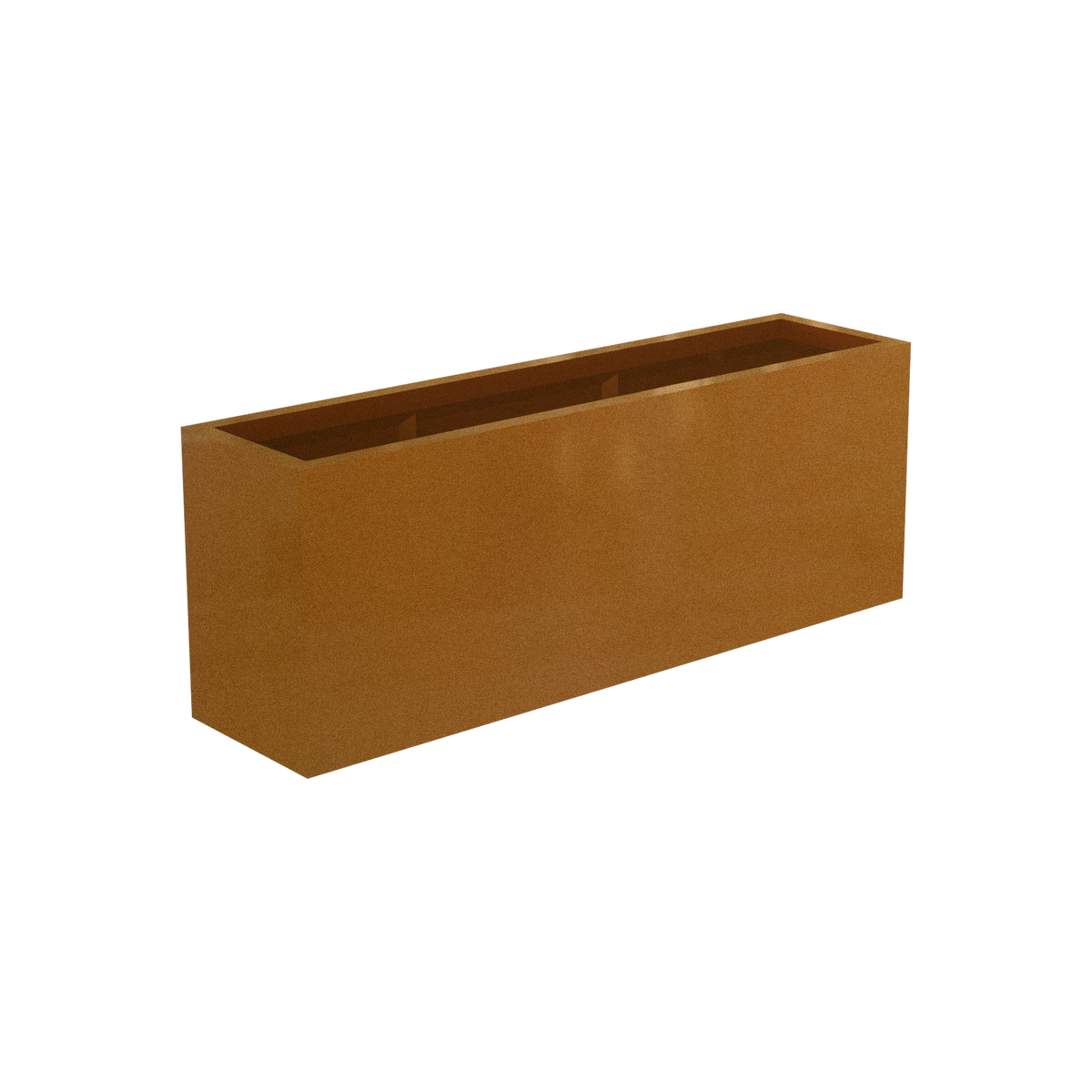 Miami narrow fiberglass planter in Metallic Bronze