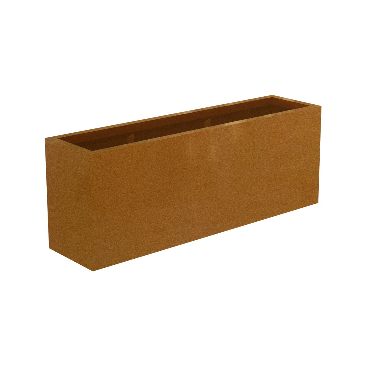 Miami narrow fiberglass planter in Metallic Bronze, studio render