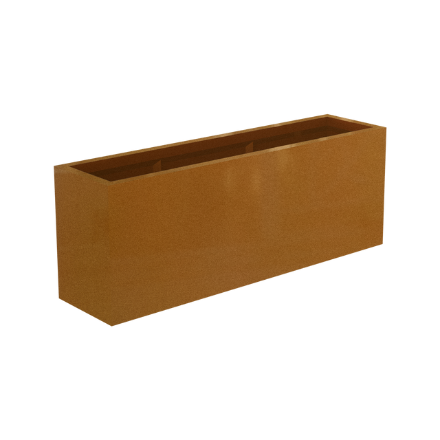 Miami narrow fiberglass planter in Metallic Bronze, studio render