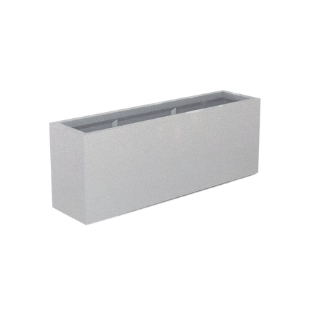 Miami narrow fiberglass planter in Metallic Silver
