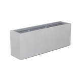 Miami narrow fiberglass planter in Metallic Silver, studio render