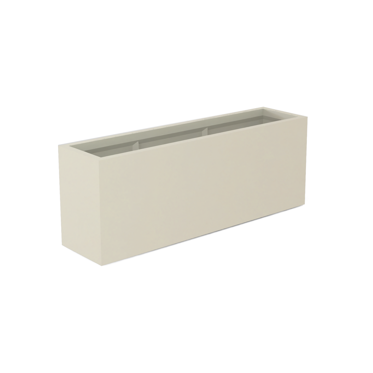 Miami narrow fiberglass planter in Satin Beige