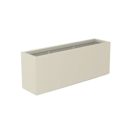 Miami narrow fiberglass planter in Satin Beige