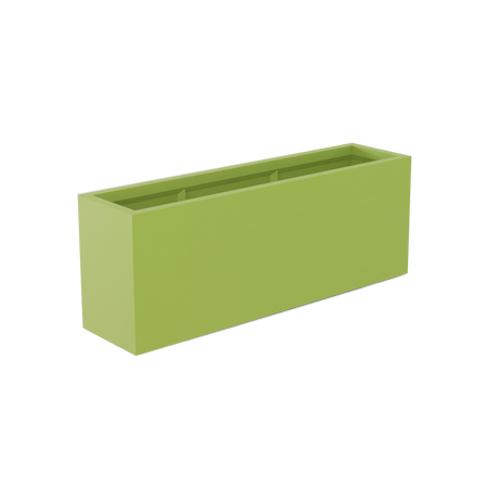 Miami narrow fiberglass planter in Satin Green