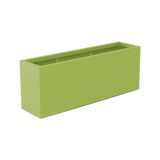 Miami narrow fiberglass planter in Satin Green, studio render