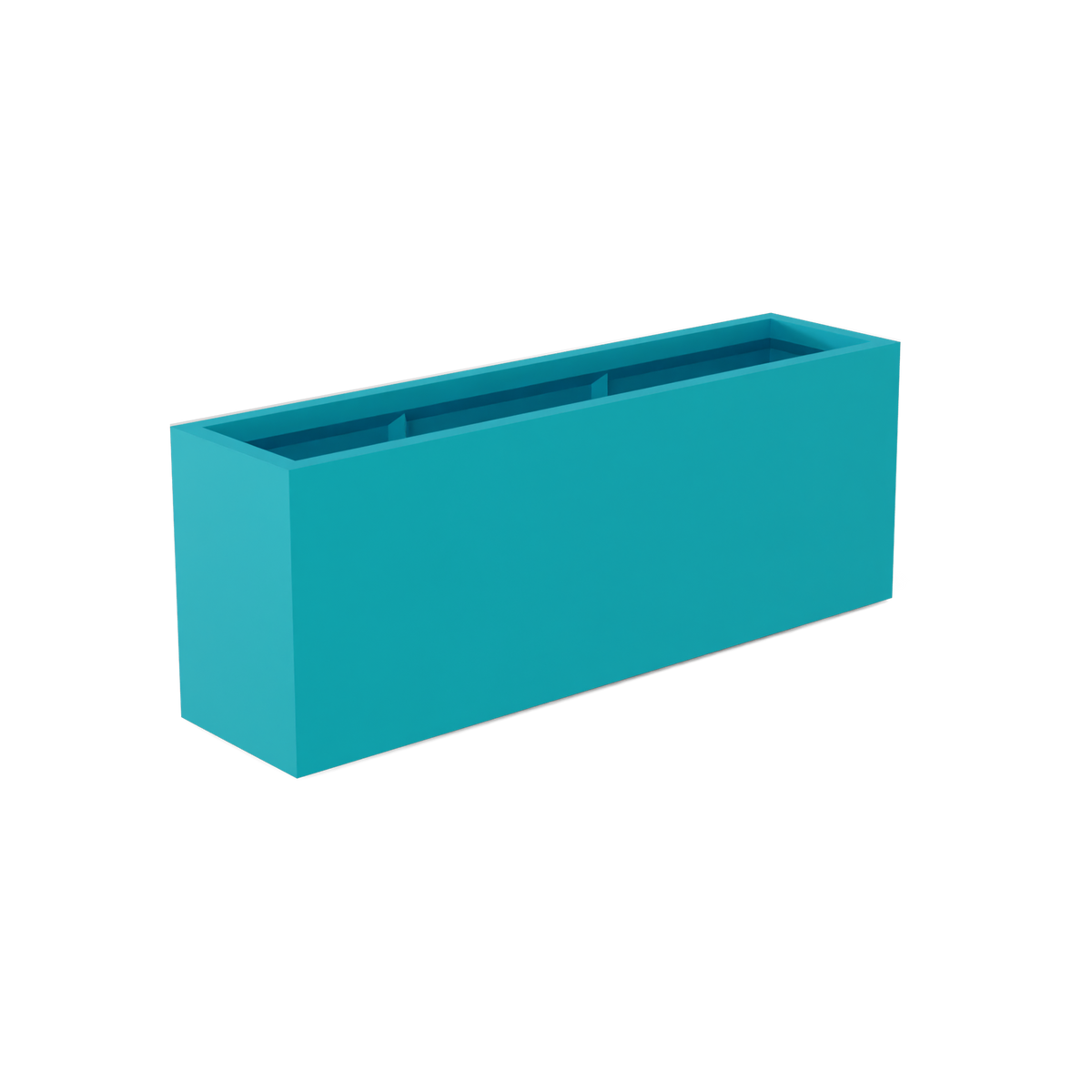 Miami narrow fiberglass planter in Satin Seafoam Green