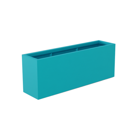 Miami narrow fiberglass planter in Satin Seafoam Green