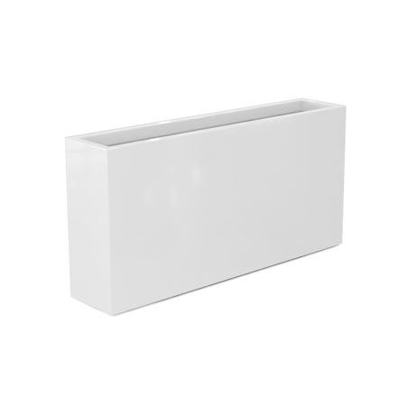 Milano narrow fiberglass planter in Gloss Bright White