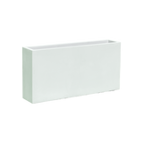 Milano narrow rectangular fiberglass planter in Gloss Bright White, studio render