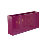 Milano narrow fiberglass planter in Gloss Eggplant