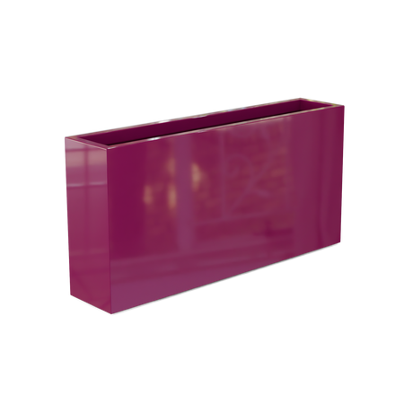 Milano narrow fiberglass planter in Gloss Eggplant