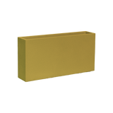 Milano narrow rectangular fiberglass planter in Gloss Metallic Gold, studio render