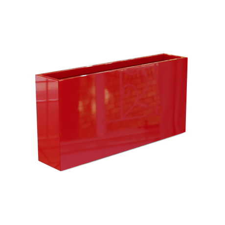 Milano narrow fiberglass planter in Gloss Red
