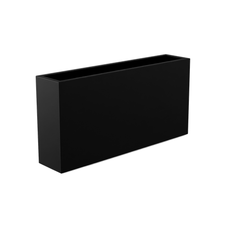 Milano narrow fiberglass planter in Matte Black