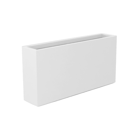 Milano narrow fiberglass planter in Matte Bright White