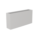Milano narrow fiberglass planter in Matte Cement Grey