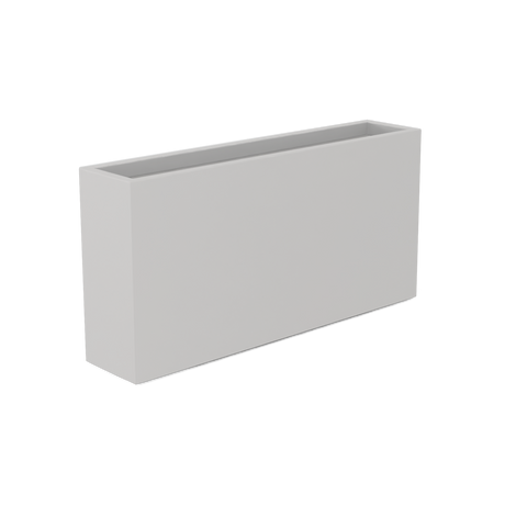 Milano narrow fiberglass planter in Matte Cement Grey