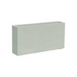 Milano narrow rectangular fiberglass planter in Matte Cement Grey, studio render