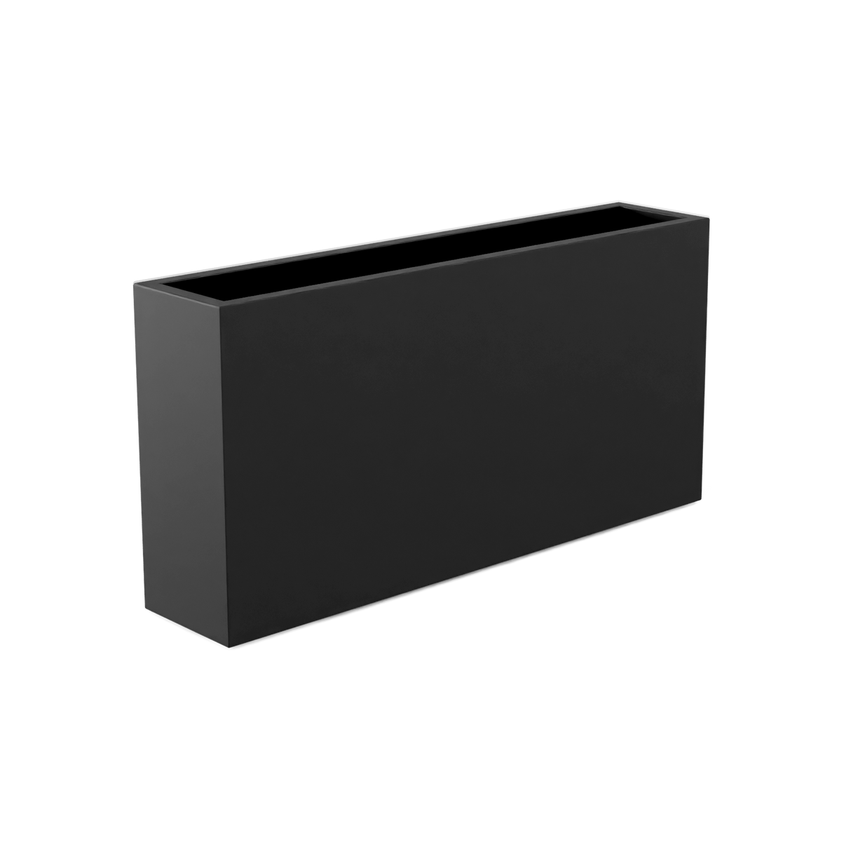 Milano narrow fiberglass planter in Matte Charcoal