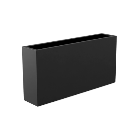 Milano narrow fiberglass planter in Matte Charcoal