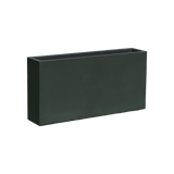 Milano narrow rectangular fiberglass planter in Matte Charcoal, studio render