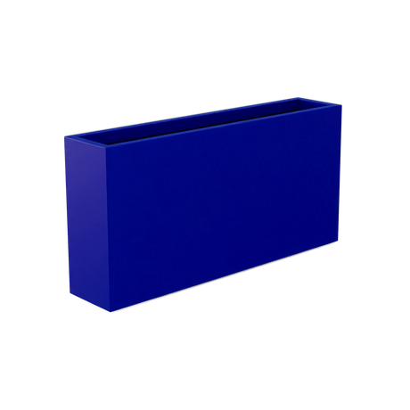 Milano narrow fiberglass planter in Matte Cobalt Blue