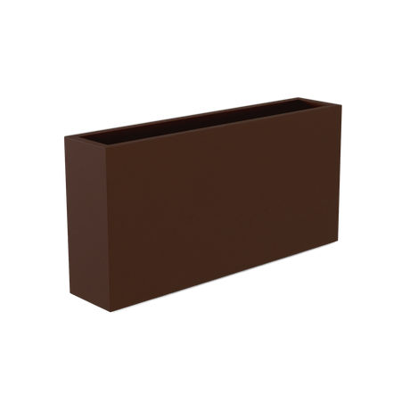 Milano narrow fiberglass planter in Matte Dark Brown