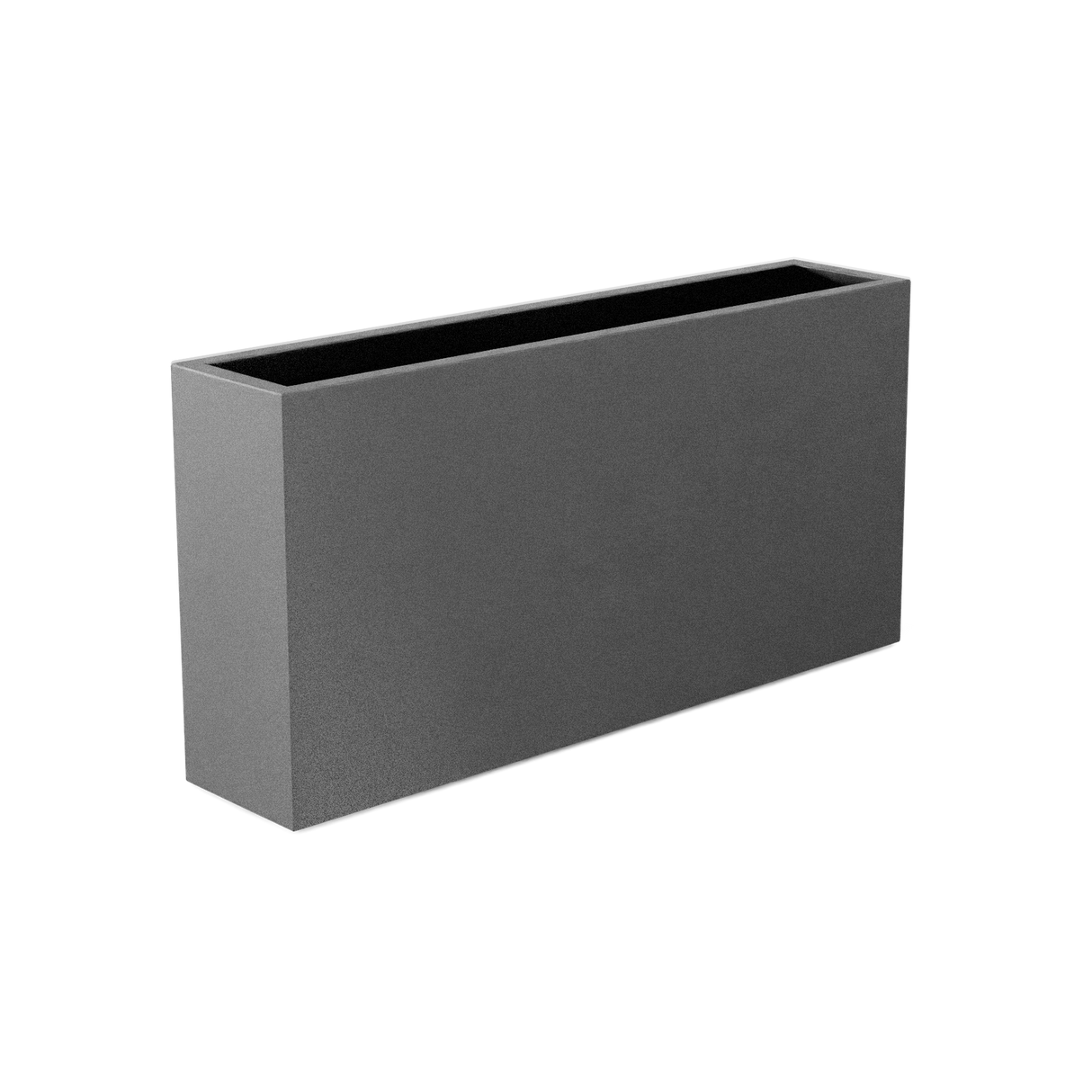 Milano narrow fiberglass planter in Matte Gunmetal
