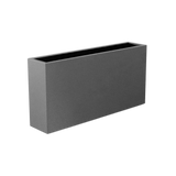 Milano narrow fiberglass planter in Matte Gunmetal