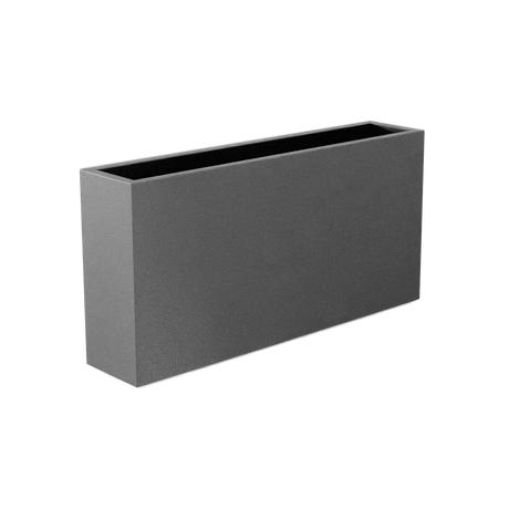 Milano narrow fiberglass planter in Matte Gunmetal