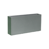 Milano narrow rectangular fiberglass planter in Matte Gunmetal, studio render