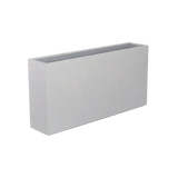 Milano narrow fiberglass planter in Metallic Silver