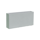Milano narrow rectangular fiberglass planter in Metallic Silver, studio render