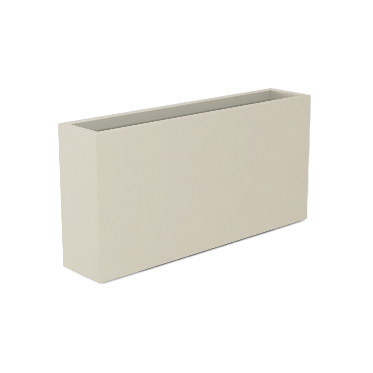 Milano narrow fiberglass planter in Satin Beige