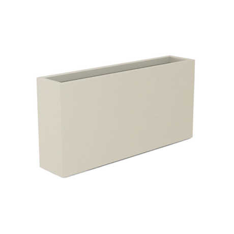 Milano narrow fiberglass planter in Satin Beige