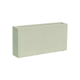 Milano narrow rectangular fiberglass planter in Satin Beige, studio render