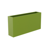 Milano narrow fiberglass planter in Satin Green