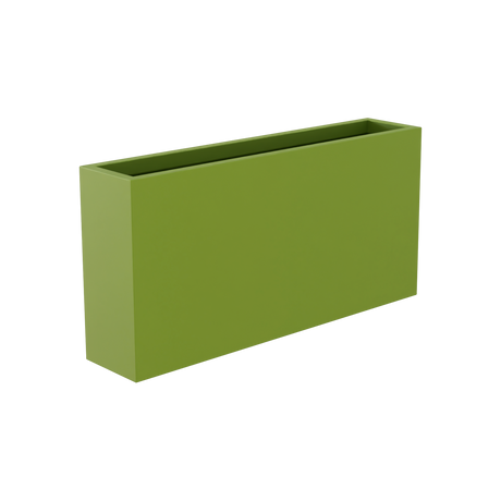 Milano narrow fiberglass planter in Satin Green