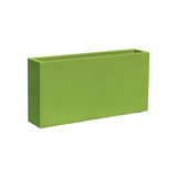 Milano narrow rectangular fiberglass planter in Satin Green, studio render