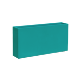 Milano narrow rectangular fiberglass planter in Satin Seafoam Green, studio render