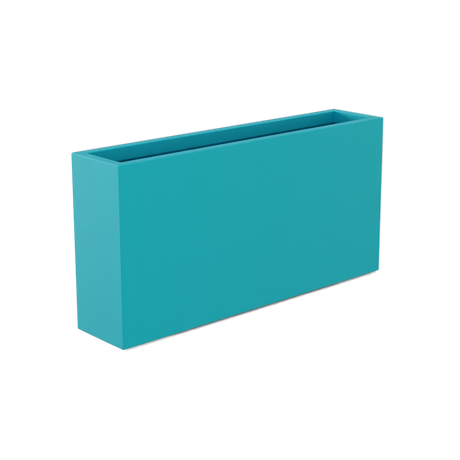 Milano narrow fiberglass planter in Satin Seafoam Green